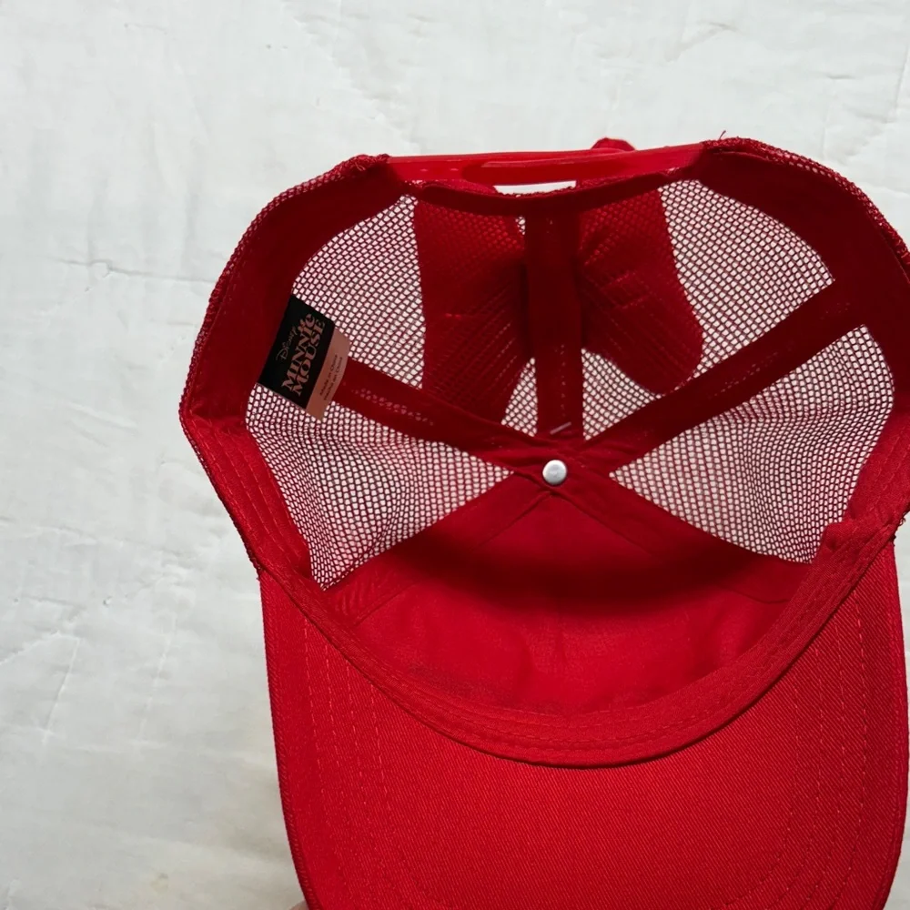 Disney‎ Minnie Mouse Kids Red LOVE Trucker Hat Snapback with 3D Back Bow